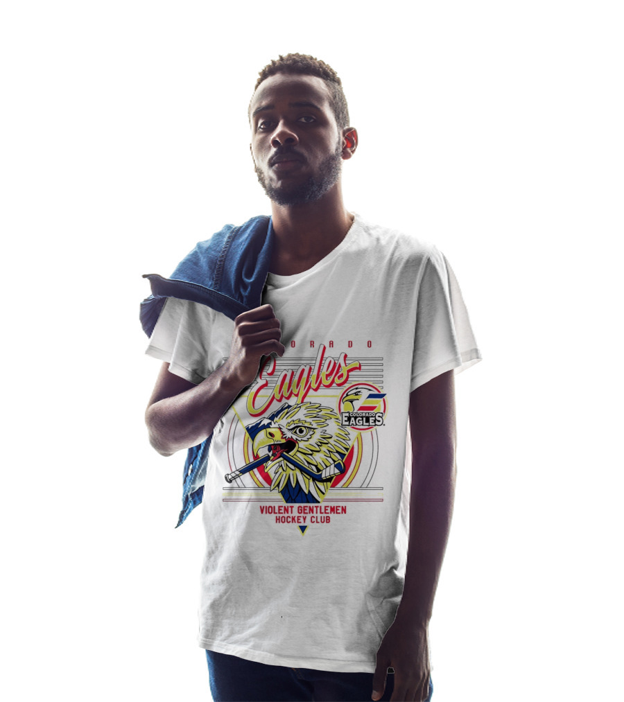 Colorado Eagles Eagle Biting Stick Violent Gentlemen Hockey Club T-Shirt