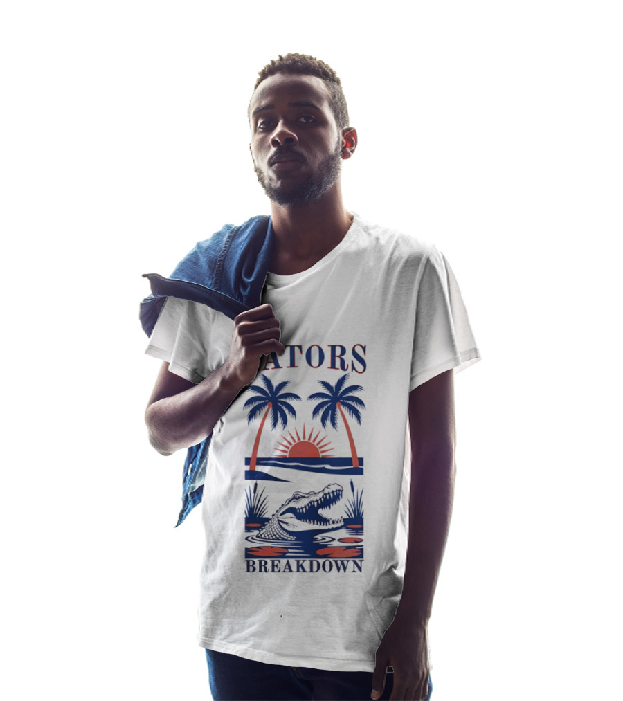 Florida Gators Tropical Sunset Alligator Breakdown Palms T-Shirt