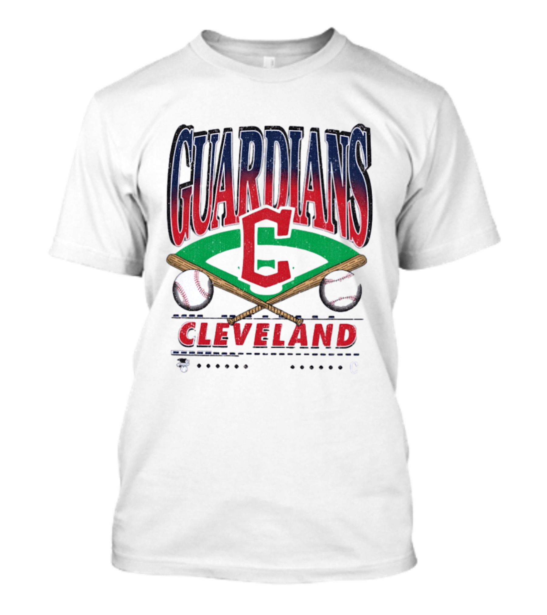 Cleveland Guardians Baseball Team Retro Style With Bats And Ball T-Shirt