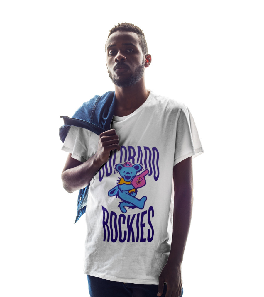 Colorado Rockies Grateful Dead Dancing Bear Sports Fan T-Shirt