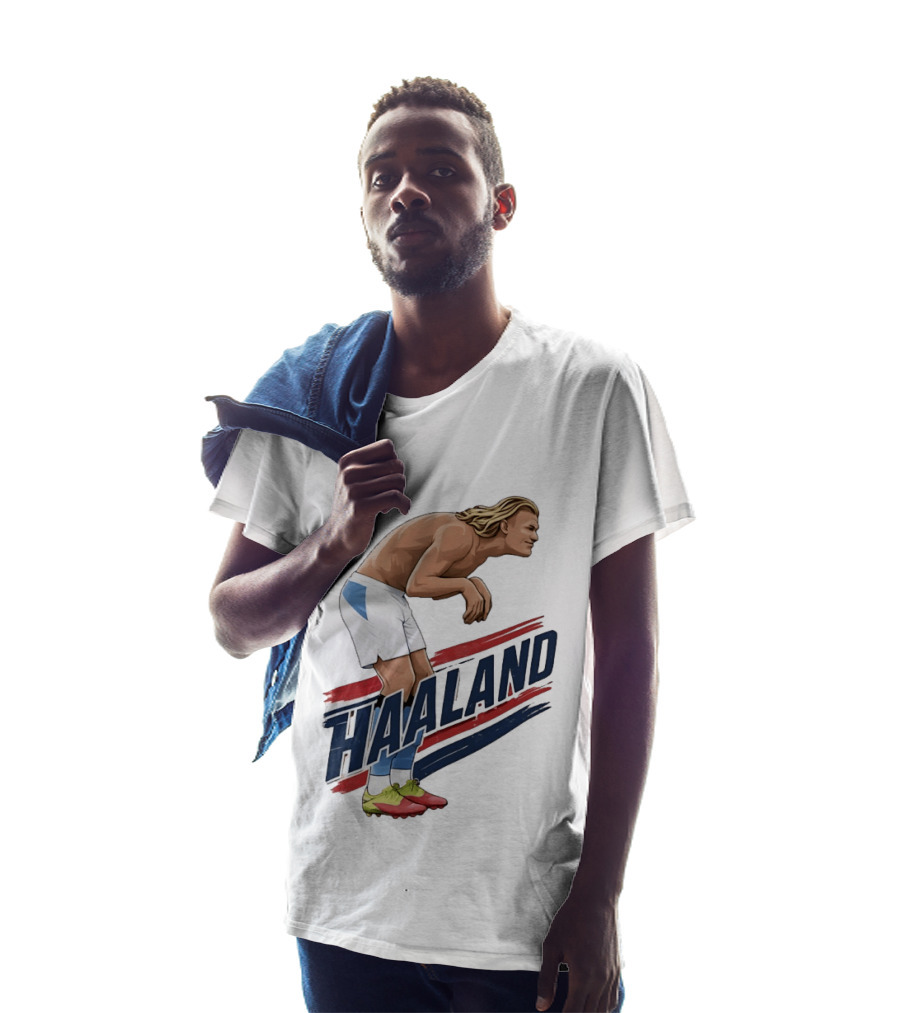 Haaland Taaland Meme Football Cartoon Player Pose T-Shirt