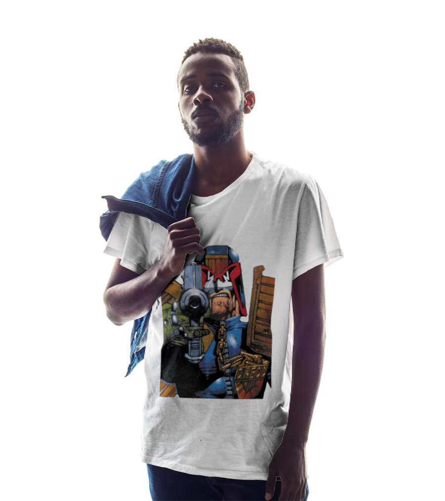 Judge Dredd 2000 AD Comic Book Character With Iconic Outfit T-Shirt