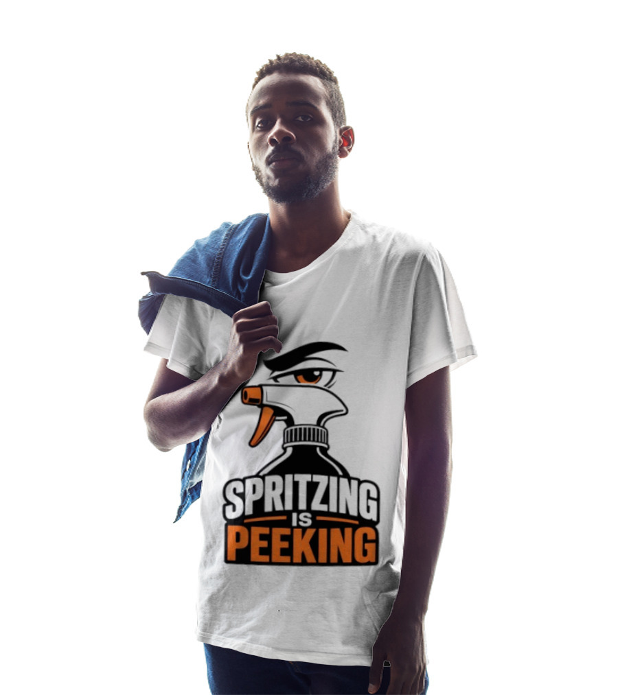 Spritzing Is Peeking Spray Bottle Eye Cleaning Humor T-Shirt