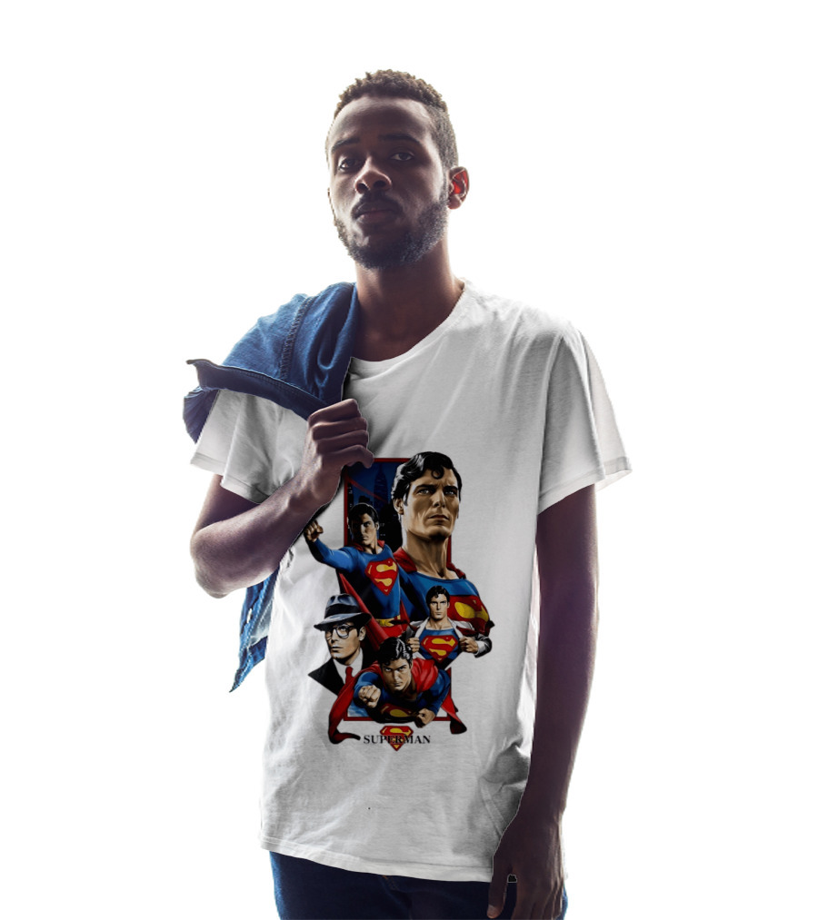 Superman Collage Classic Iconic Characters With S T-Shirt