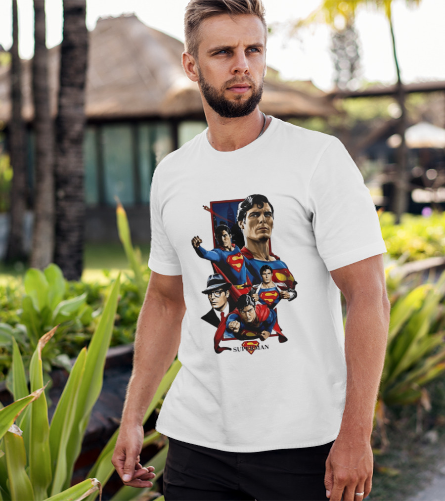 Superman Collage Classic Iconic Characters With S T-Shirt