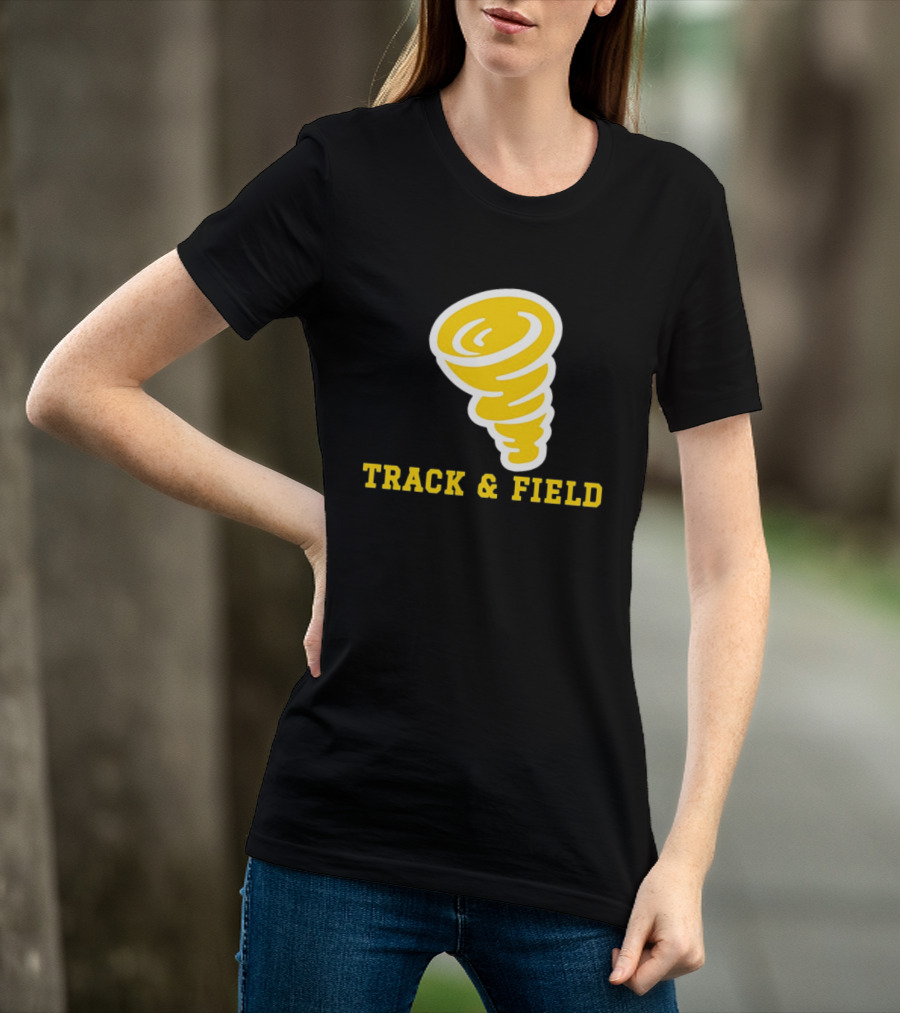 Tornado Track And Field Yellow Swirl Team Athletics T-Shirt