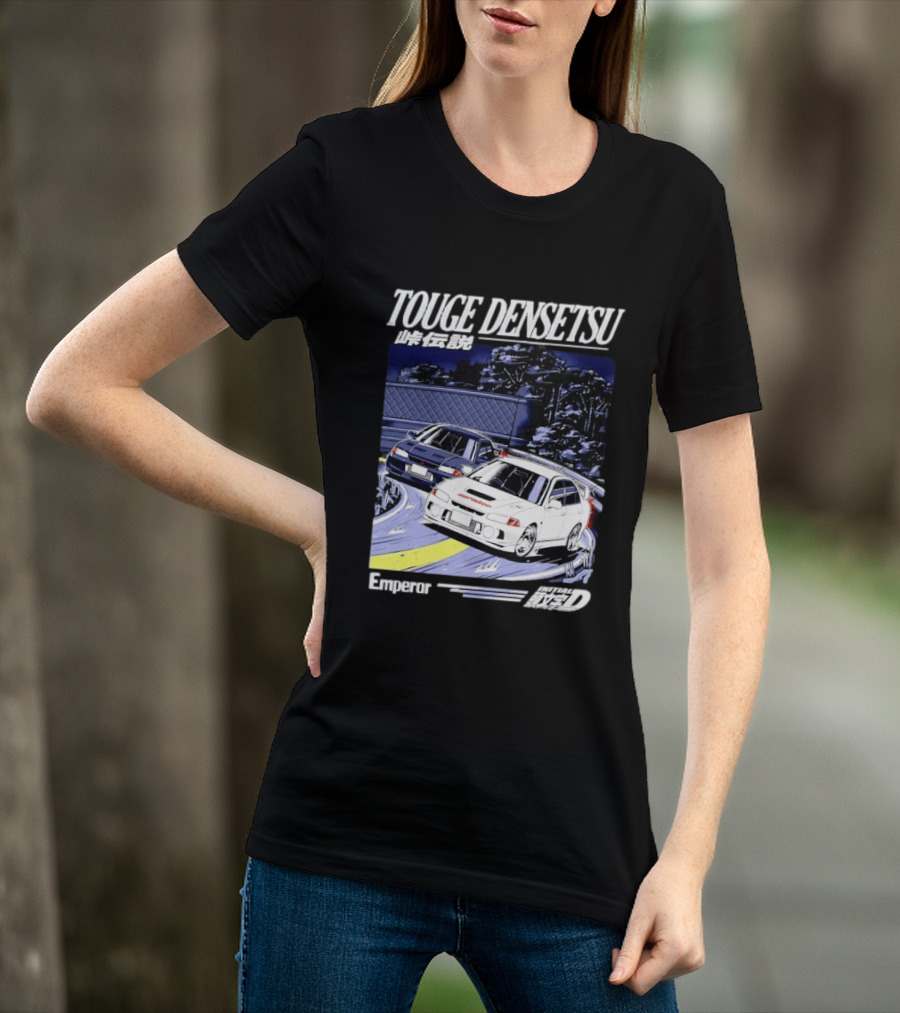 Touge Densetsu Emperor Initial D Mitsubishi Lancer Evolution Racing Scene T-Shirt