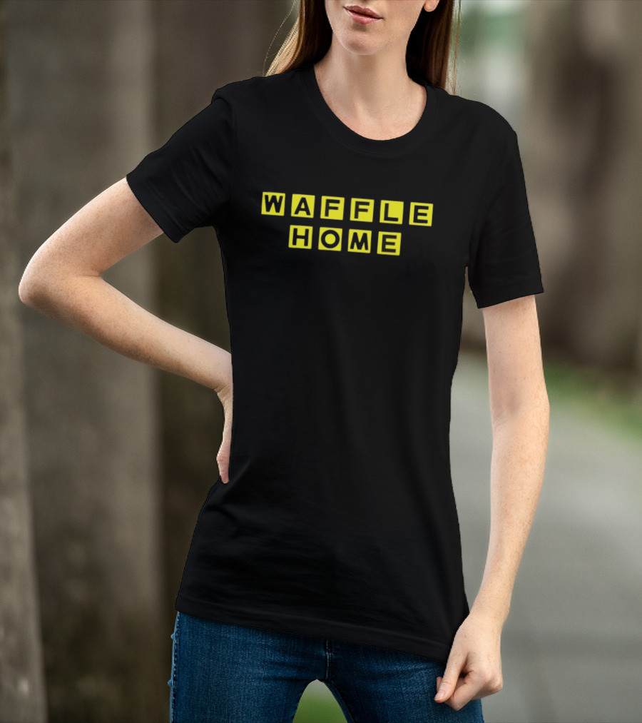 Waffle Home Breakfast Diner Yellow Block Letters T-Shirt