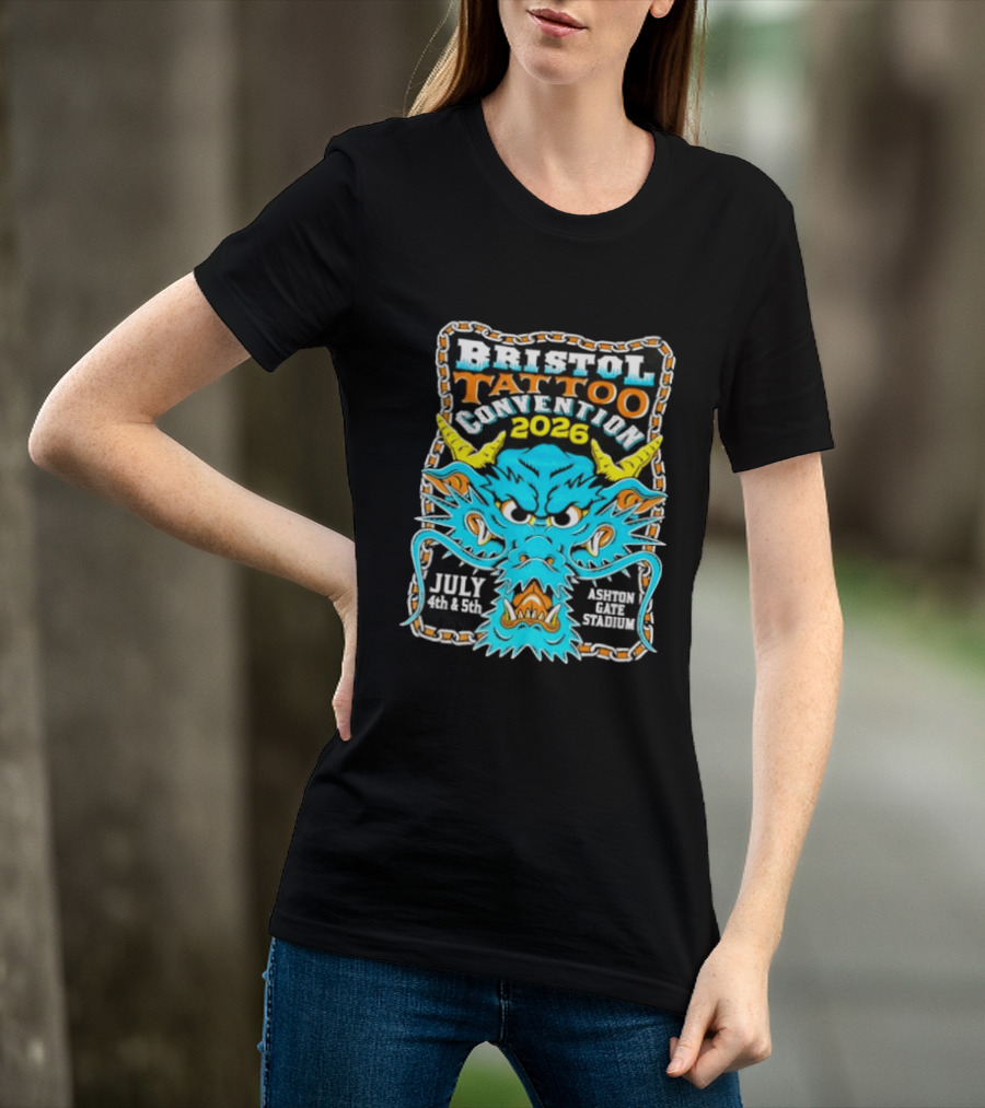 Bristol Tattoo Convention 2026 July 4th And 5th Ashton Gate Stadium Dragon T-Shirt