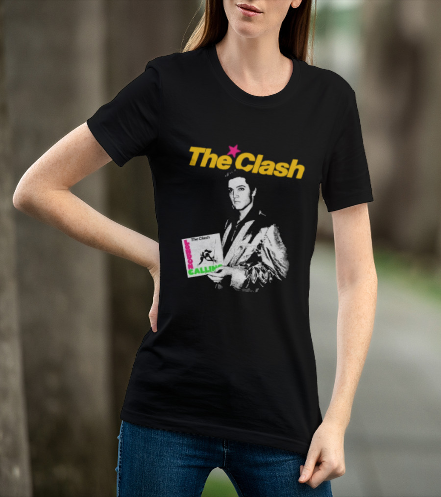 The Clash Elvis Presley London Calling Album Image T-Shirt