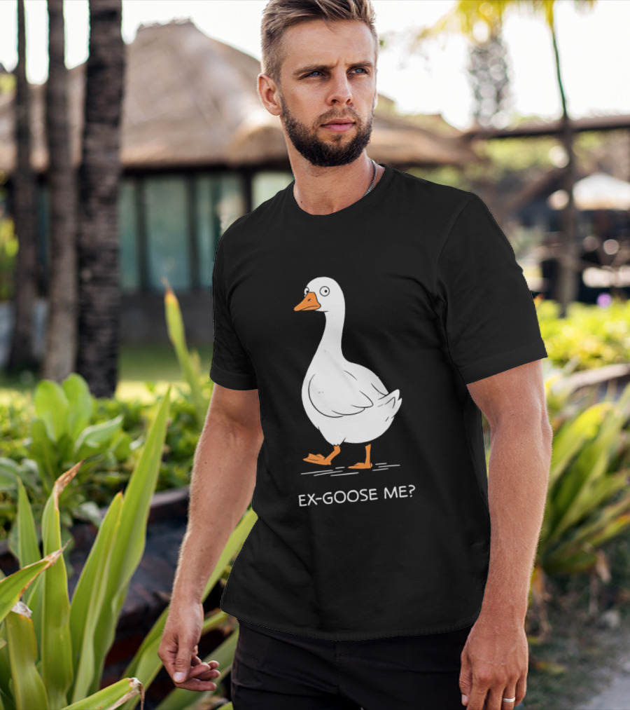 Ex Goose Me Goose Pun Cartoon Walking Goose T-Shirt