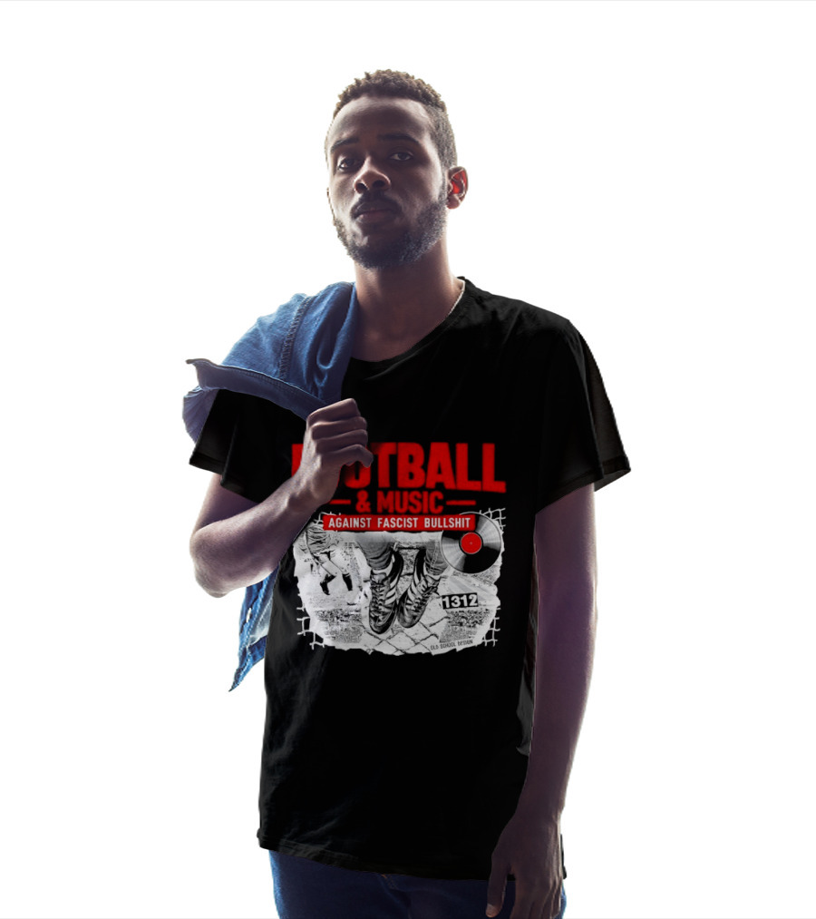 Football And Music Against Fascist Bullshit Vinyl Record 1312 T-Shirt