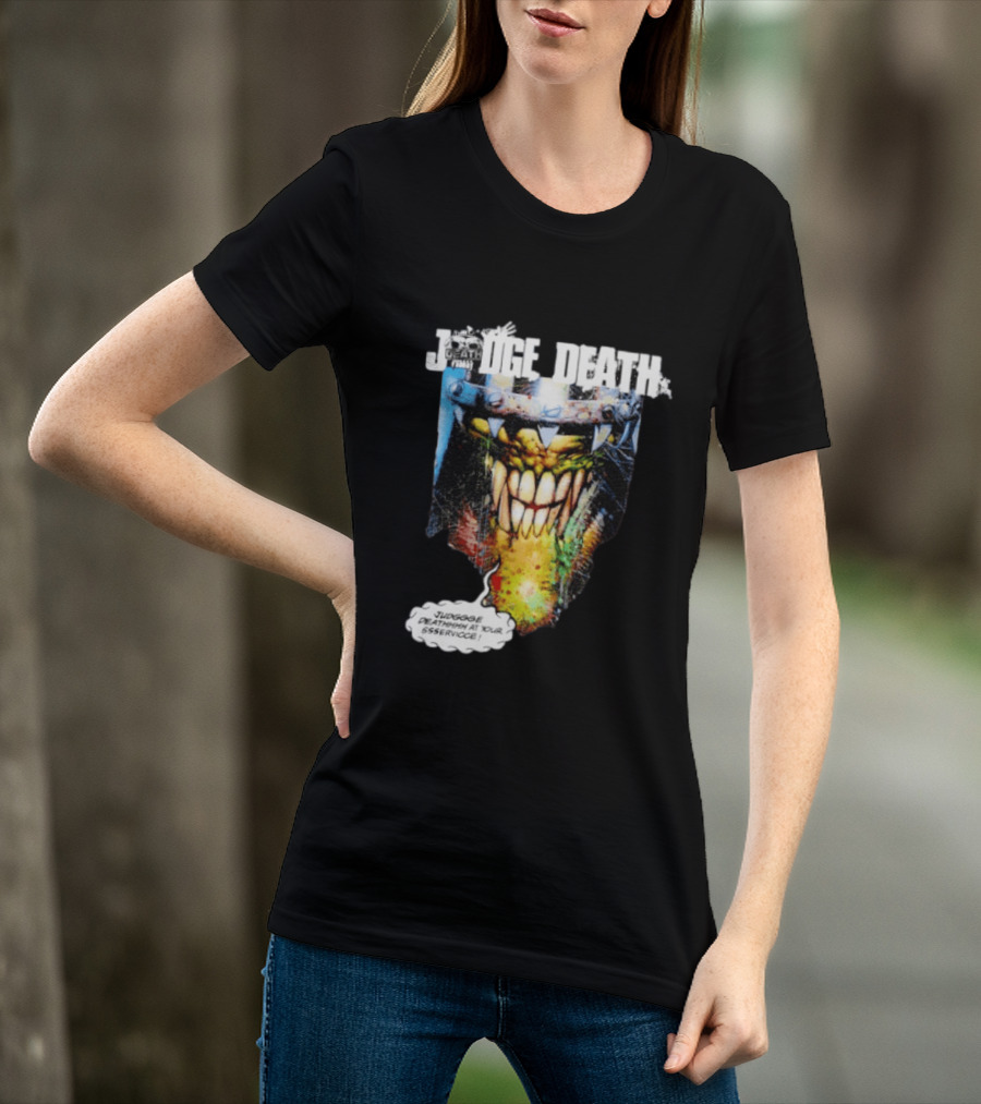 Judge Death 2000 AD Comic Book Character Jugggge Deathhhh At Your Sssservice T-Shirt