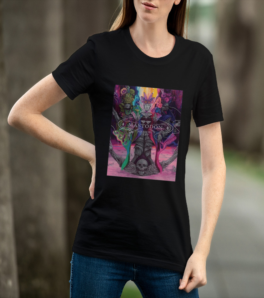 Mastodon Marrow Deep Psychedelic Album Art With Skull And Figures T-Shirt