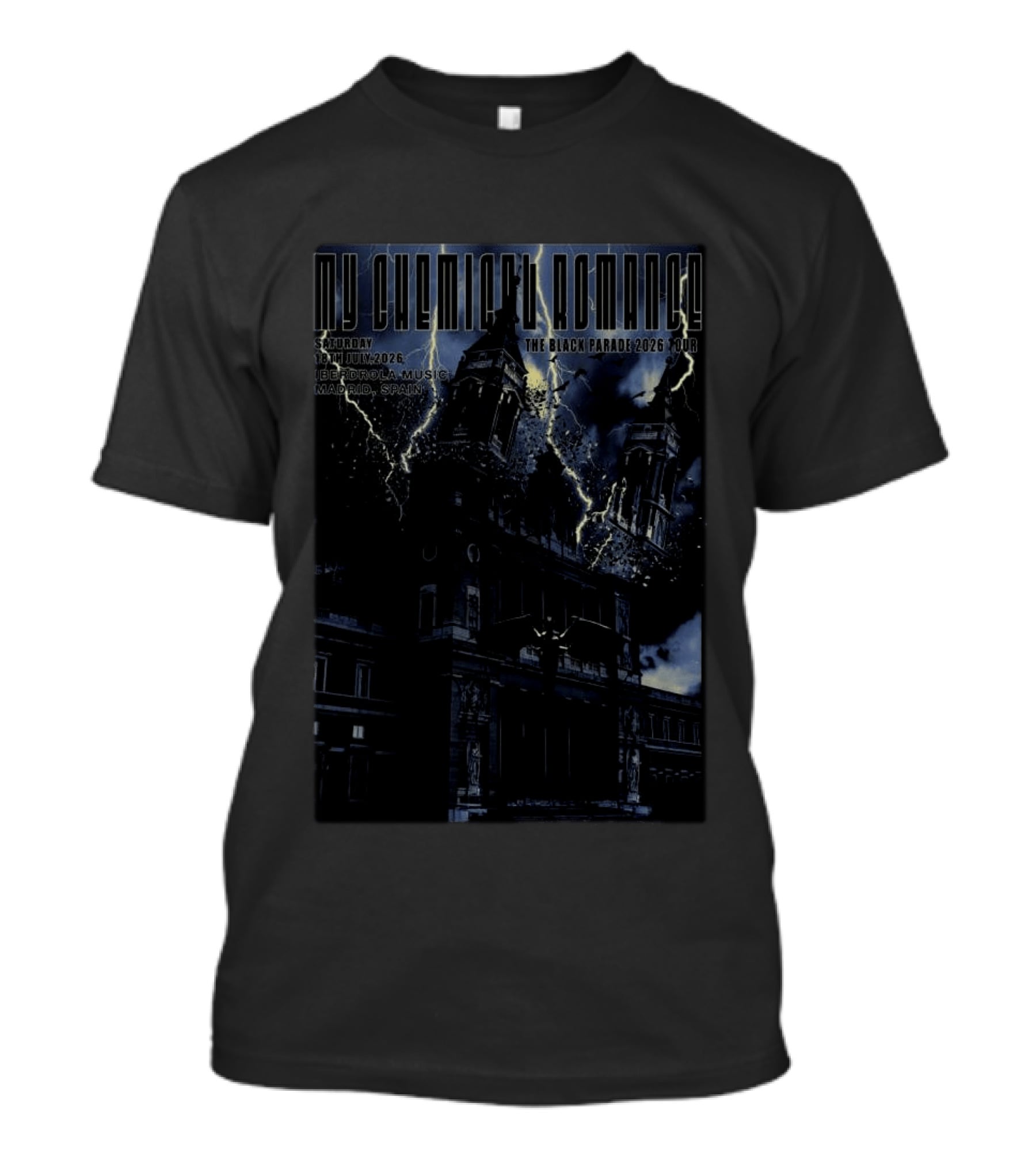 My Chemical Romance The Black Parade 2026 Tour Madrid Spain 18th July T-Shirt