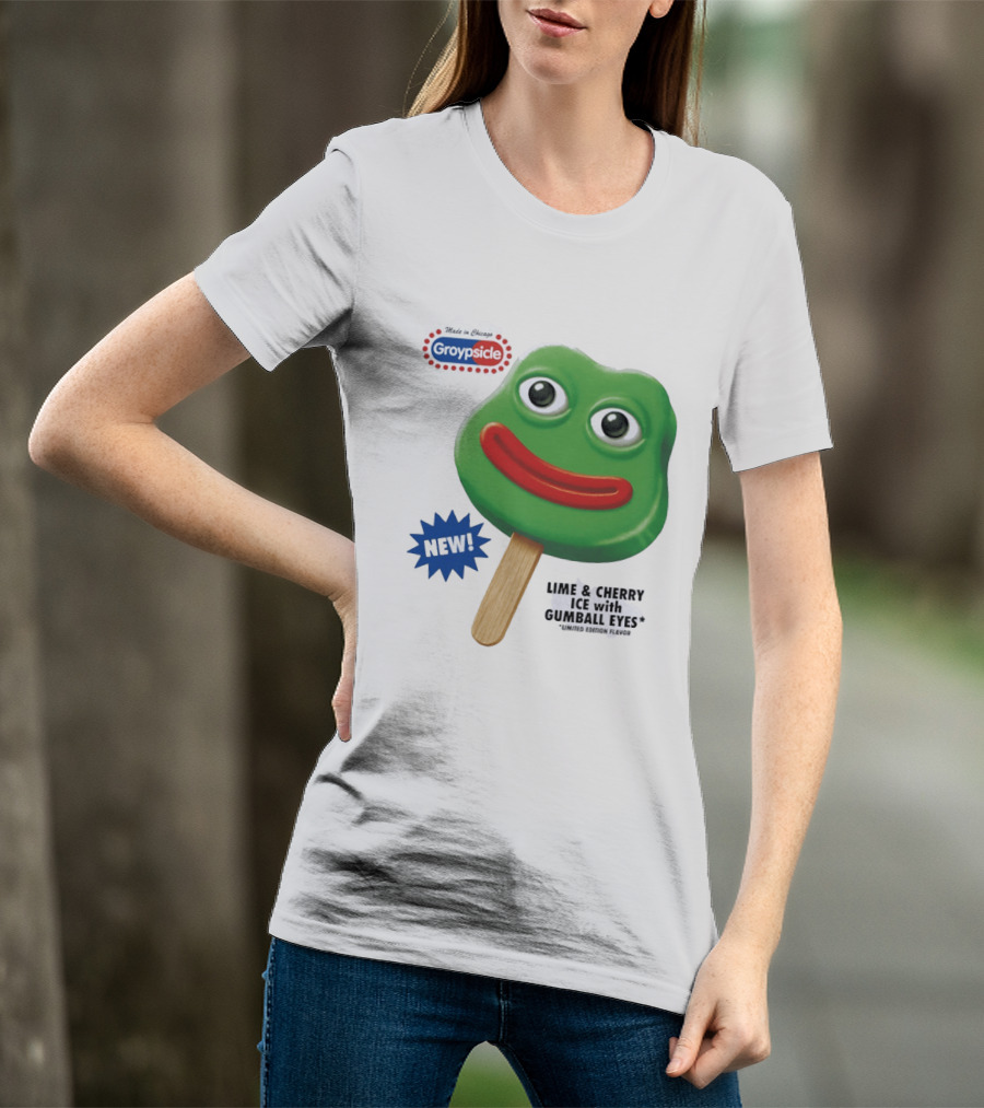 Groypsicle Lime And Cherry Ice With Gumball Eyes Limited Edition Made In Chicago T-Shirt