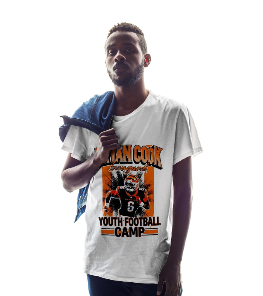 Bryan Cook Inaugural Youth Football Camp Cincinnati Bengals Player Number 6 T-Shirt