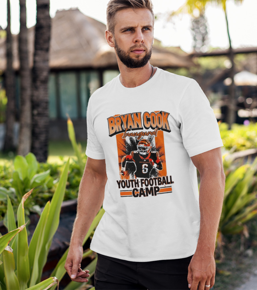 Bryan Cook Inaugural Youth Football Camp Cincinnati Bengals Player Number 6 T-Shirt