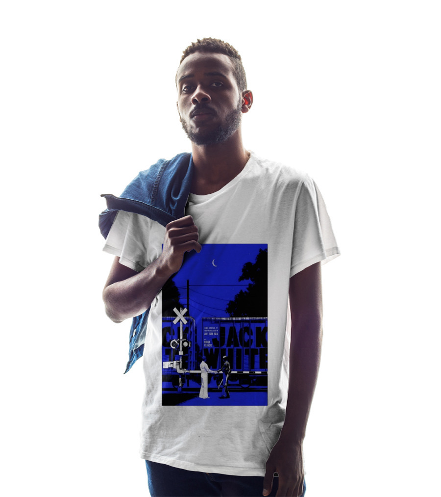 Jack White Rough Francis Essex Junction VT July 15 2026 Train Crossing Night Scene Moon T-Shirt