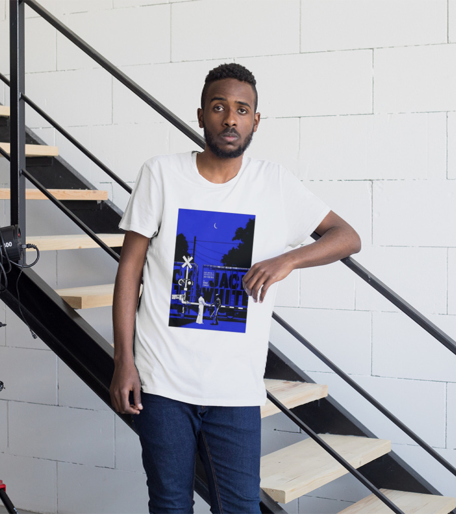 Jack White Rough Francis Essex Junction VT July 15 2026 Train Crossing Night Scene Moon T-Shirt