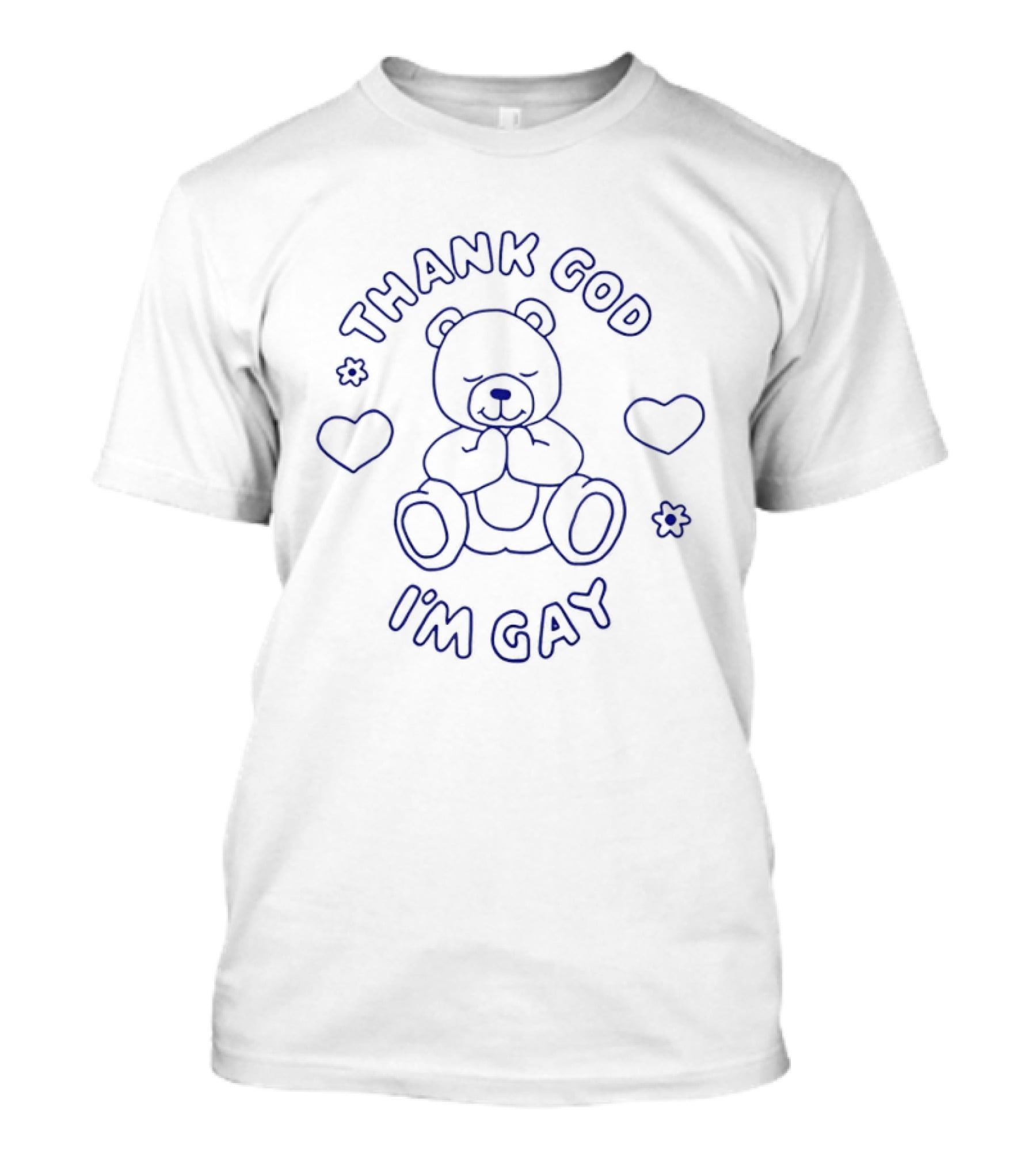Thank God I'm Gay Teddy Bear With Hearts LGBTQ Pride T-Shirt