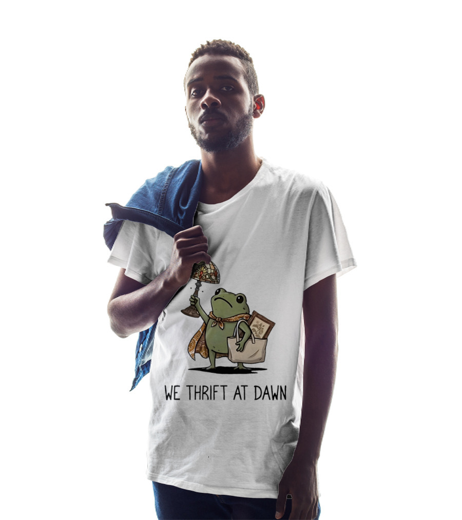We Thrift At Dawn Frog With Vintage Lamp And T-Shirt