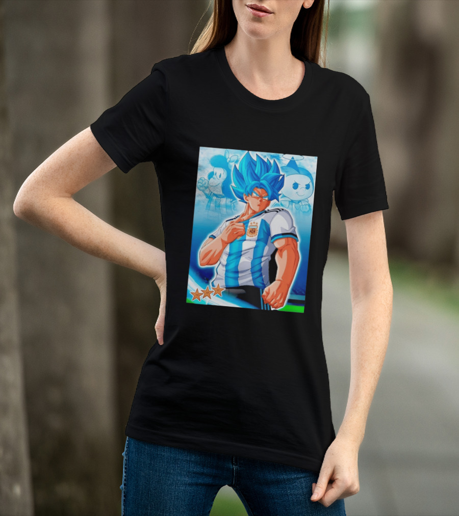 Super Saiyan Goku Dragon Ball Argentina AFA Jersey Victory Stars T-Shirt