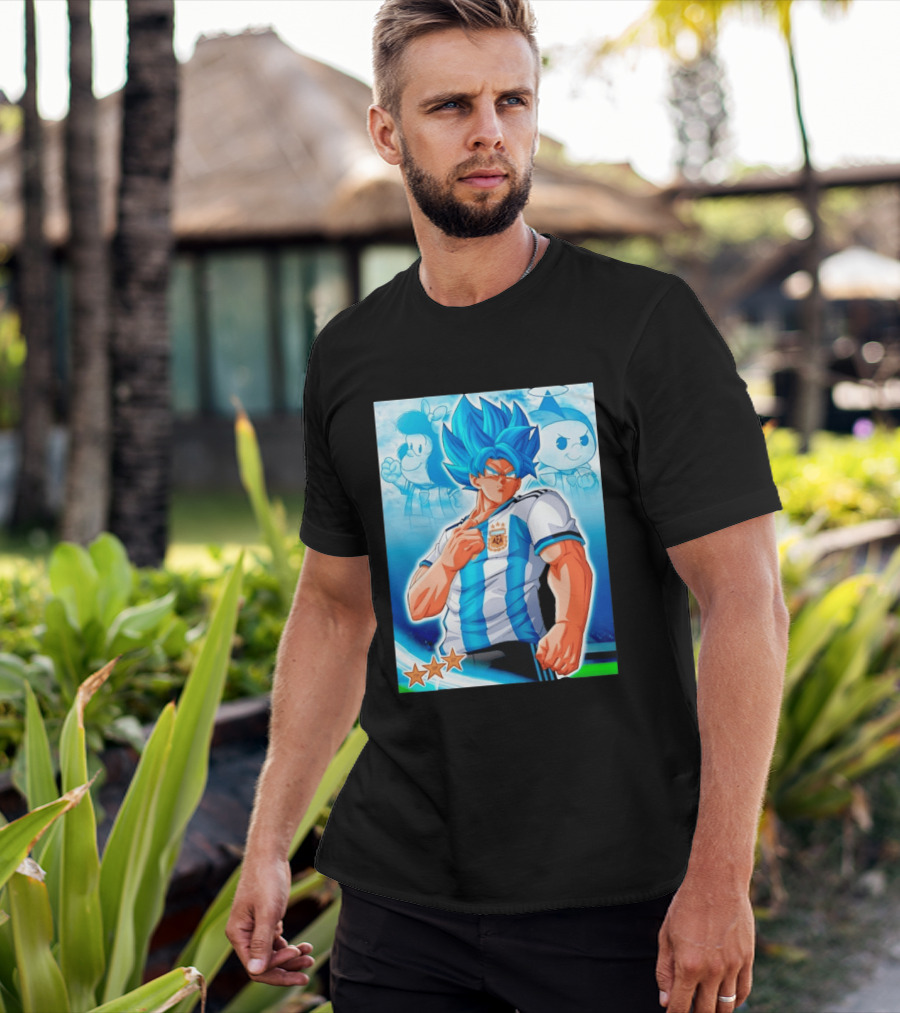 Super Saiyan Goku Dragon Ball Argentina AFA Jersey Victory Stars T-Shirt