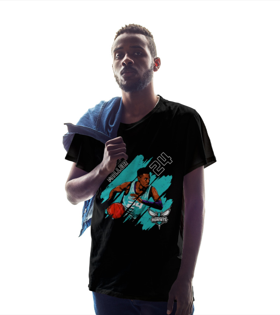 Brandon Miller 24 Charlotte Hornets Basketball Stripes T-Shirt