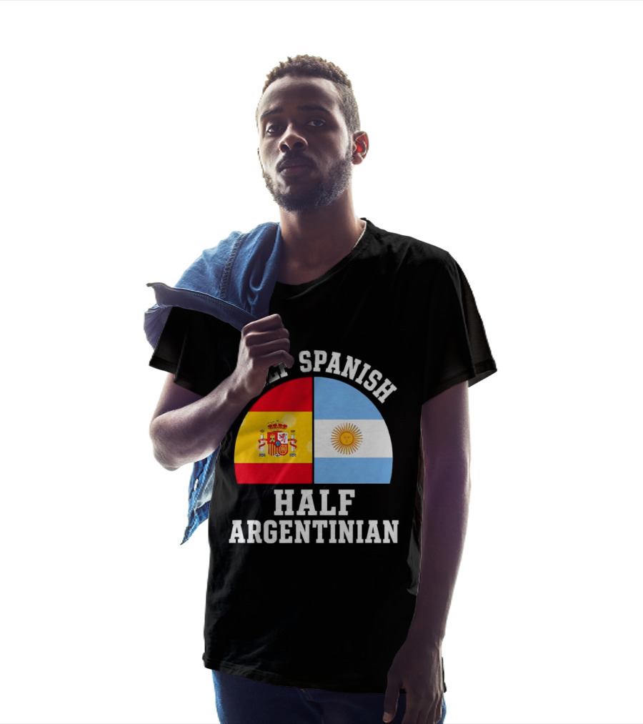 Half Spanish Half Argentinian Flags T-Shirt