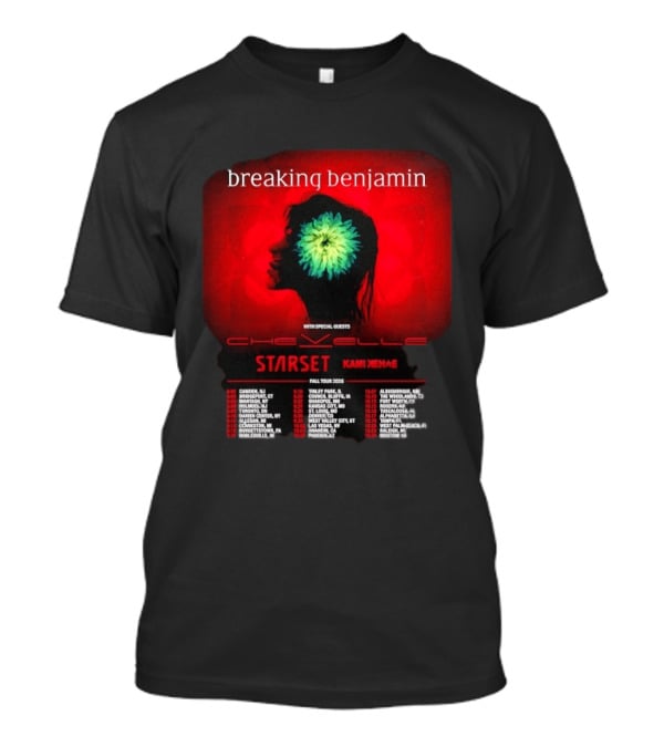 Breaking Benjamin Chevelle Starset Kami Kehe Fall Tour 2026 Dates And Locations T-Shirt