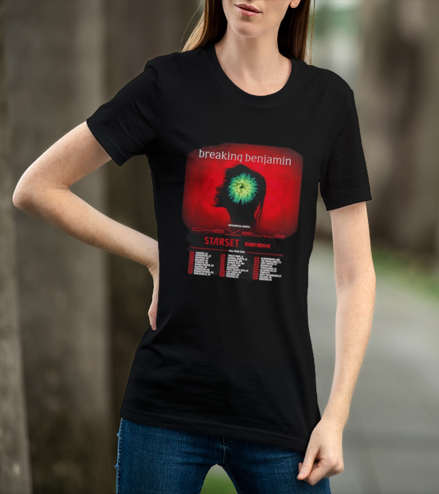 Breaking Benjamin Chevelle Starset Kami Kehe Fall Tour 2026 Dates And Locations T-Shirt