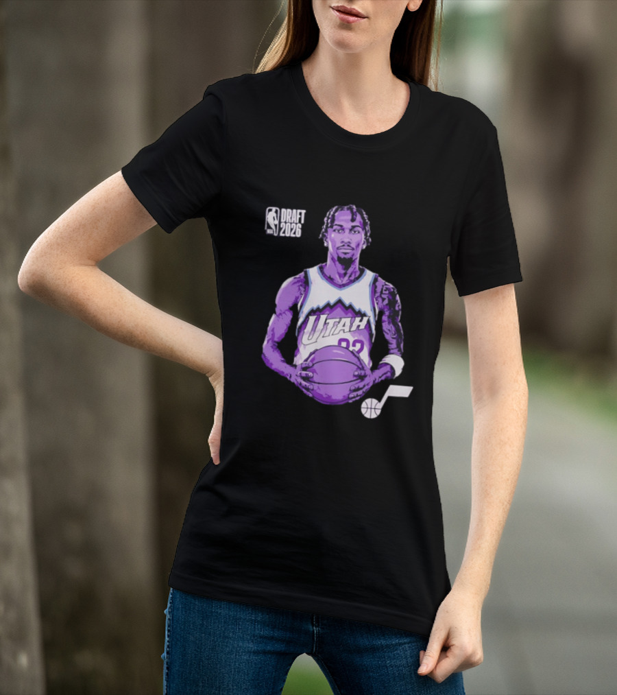 Utah Jazz 2026 NBA Draft Darryn Peterson Fade Basketball T-Shirt
