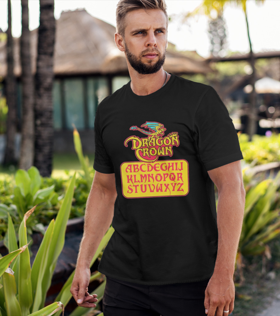 Dragon Crown Alphabet With Colorful Dragon Art And Bold Letters T-Shirt