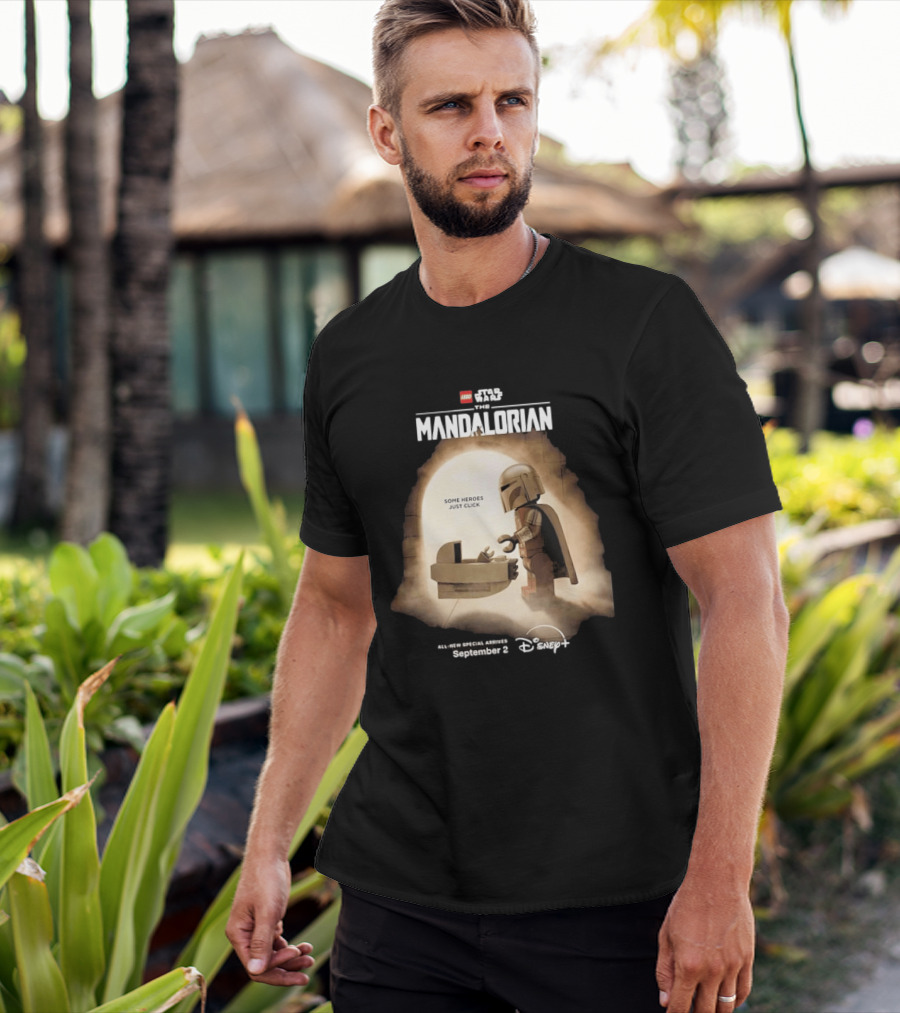 LEGO Star Wars The Mandalorian Some Heroes Just Click Disney Plus September 2026 T-Shirt