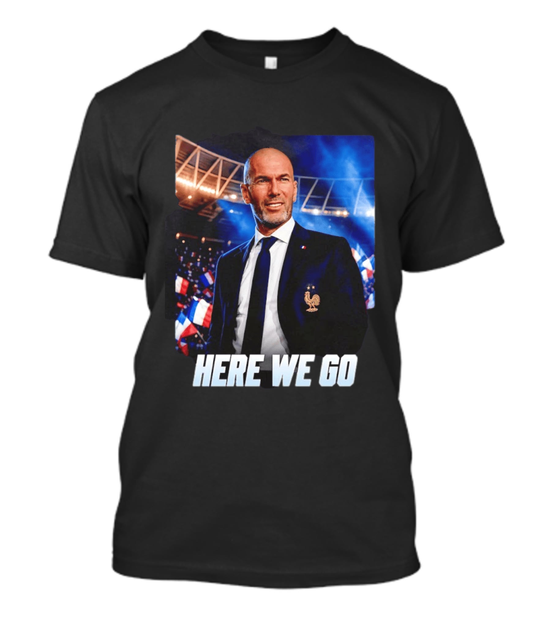 Zinedine Zidane France Here We Go Coach Celebration T-Shirt