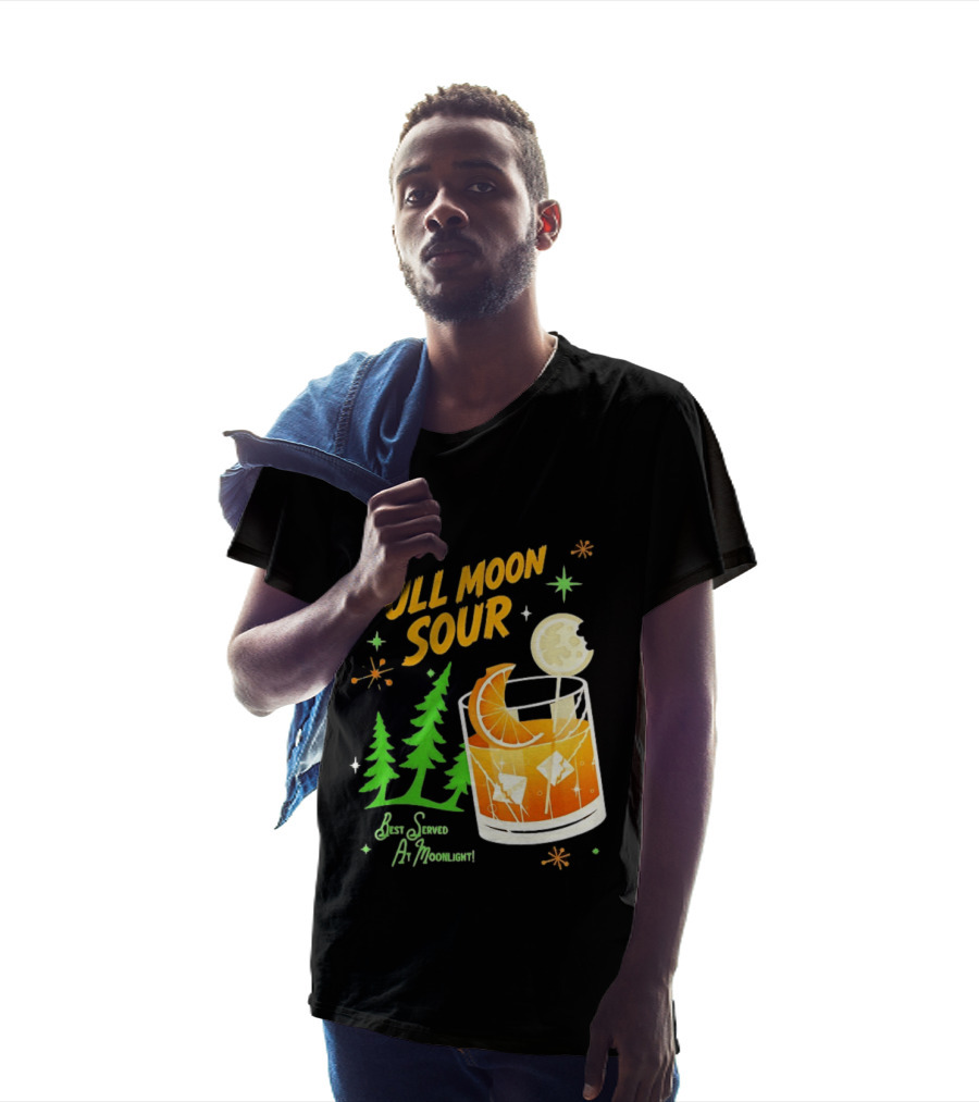 The Full Moon Sour Best Served At Moonlight With Citrus And Pine Trees T-Shirt