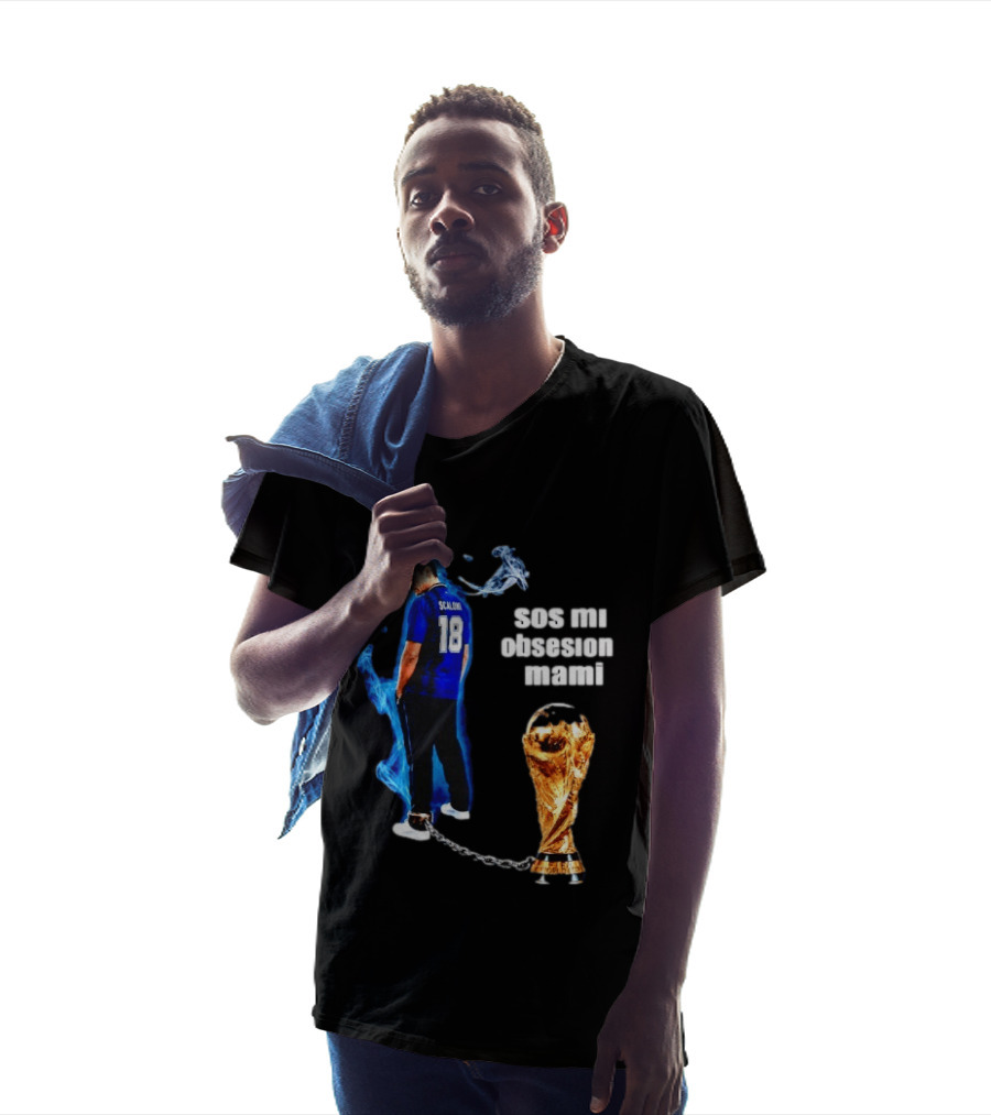 Lionel Scaloni 18 Argentina Sos Mi Obsesion Mami Trophy Chains T-Shirt