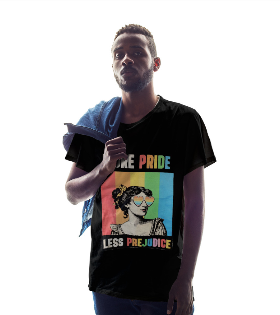 More Pride Less Prejudice Rainbow Heart Sunglasses Regency T-Shirt