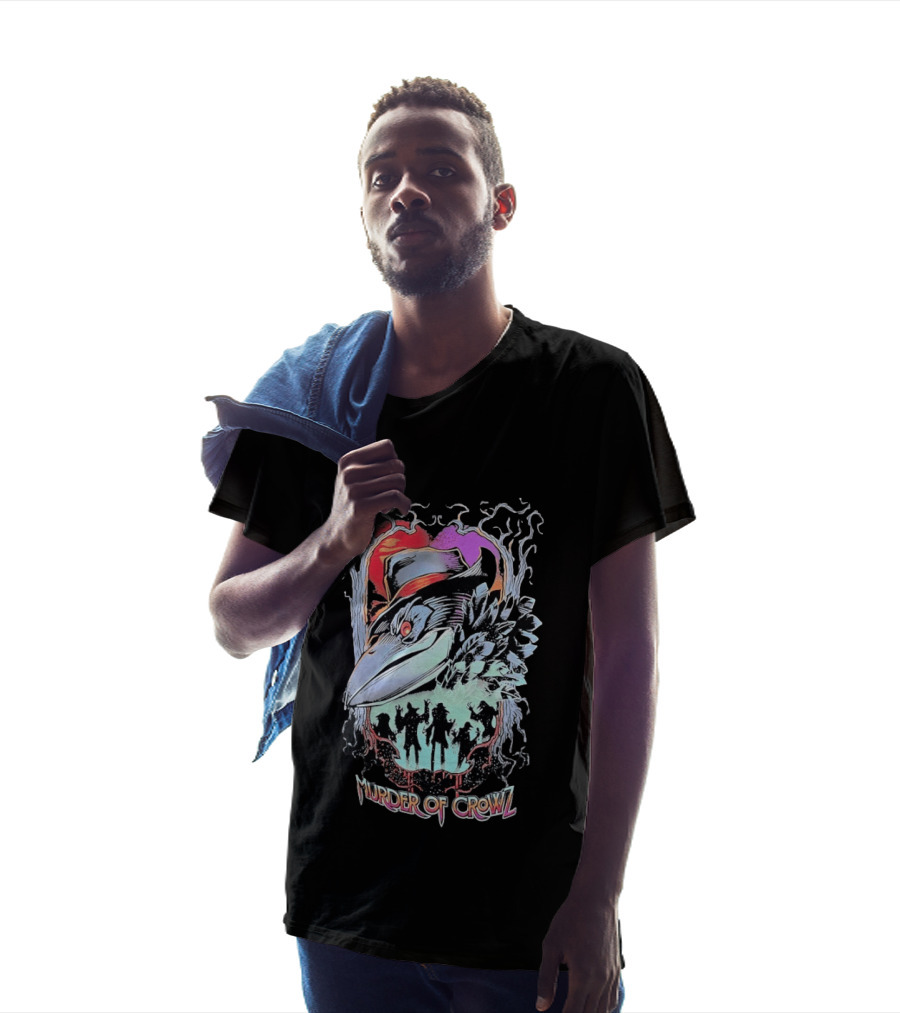 Murder Of Crowlz Gothic Raven Dark Mystical Forest Artifacts T-Shirt