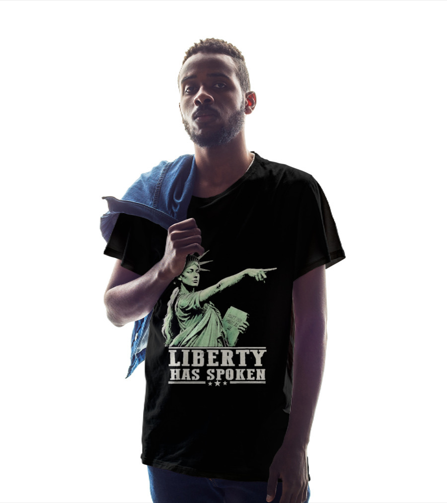 Liberty Has Spoken Statue Of Liberty Vintage Pointing Gesture T-Shirt