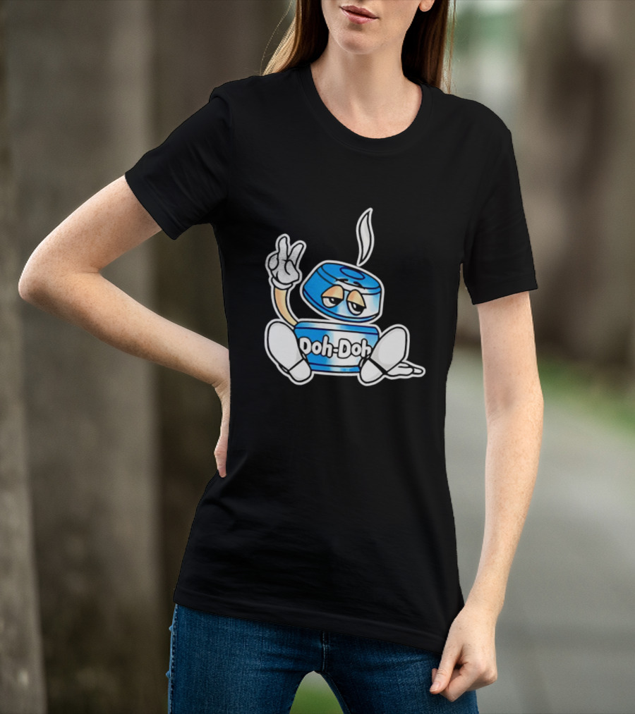 Doh Doh Peace Sign Playful Cartoon Character In Relaxed Pose T-Shirt