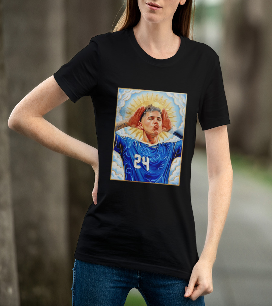 Enzo Fernández 24 Argentina Sun Of May Hands To Ears Gesture T-Shirt
