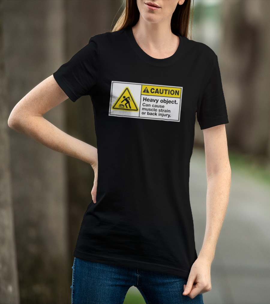 Heavy Object Warning Caution Anime Cat Girl T-Shirt