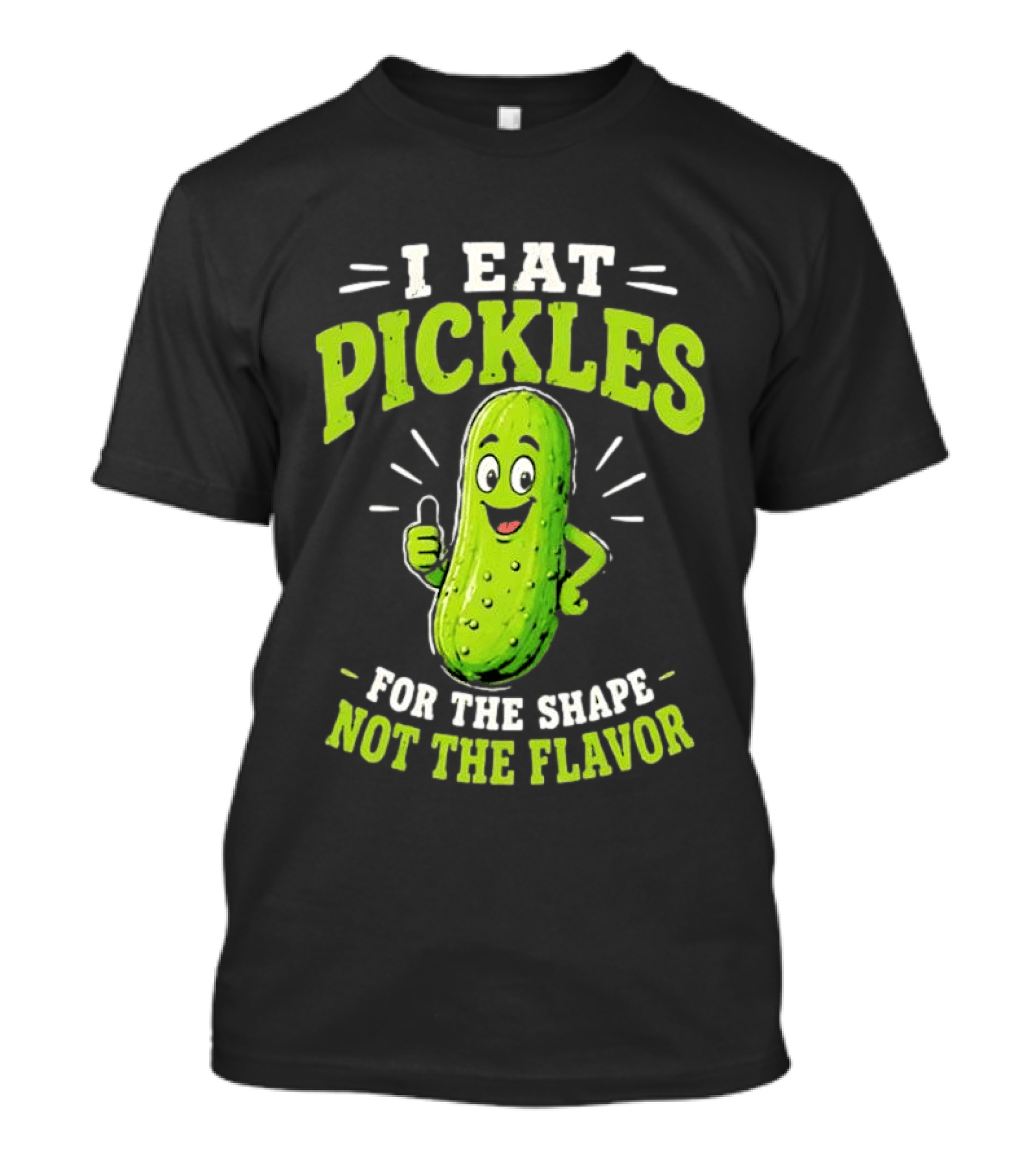I Eat Pickles For The Shape Not The Flavor Thumb Up Cartoon T-Shirt
