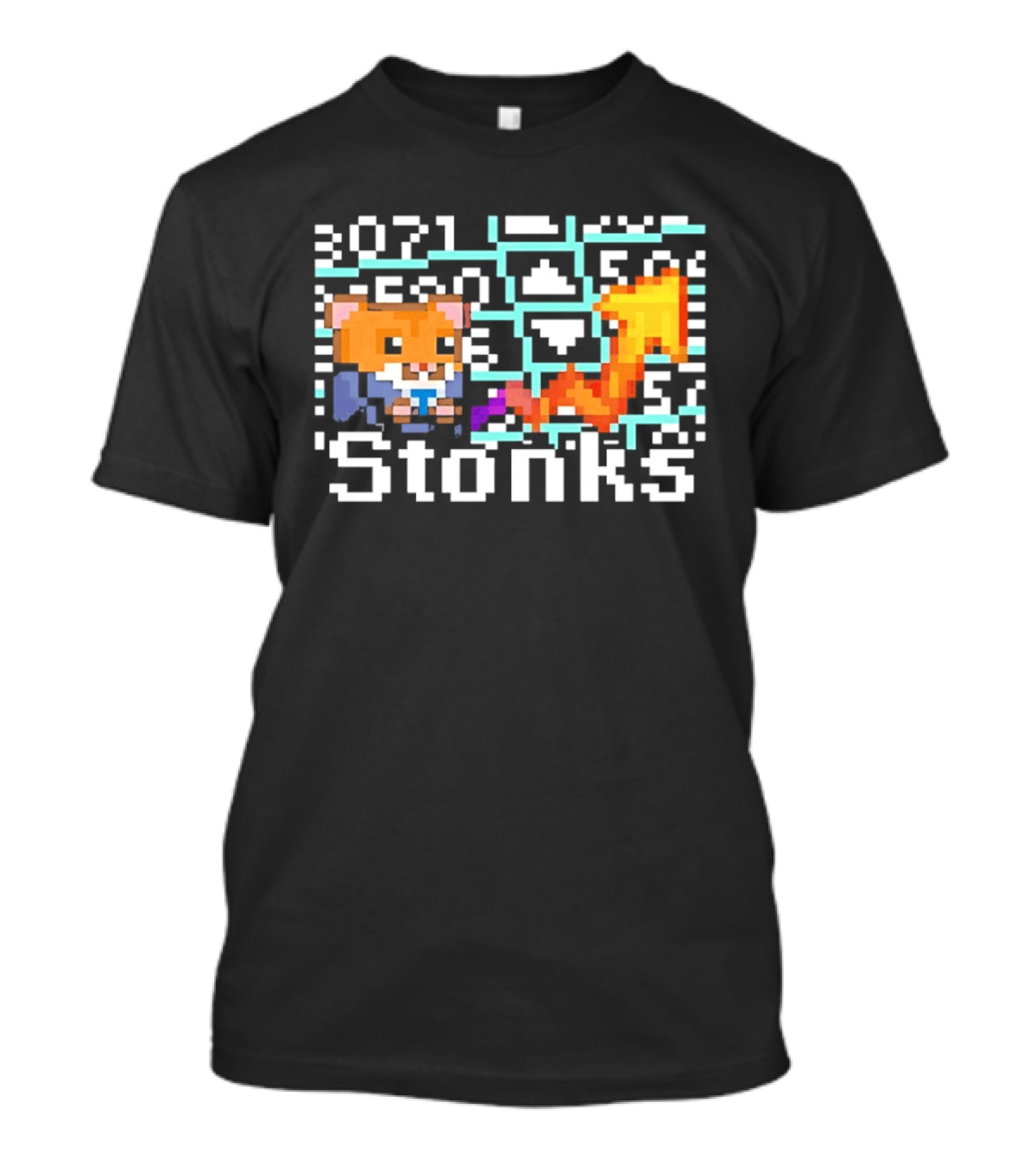 Pixel Hamster Stonks Meme Stock Trading 3071 T-Shirt