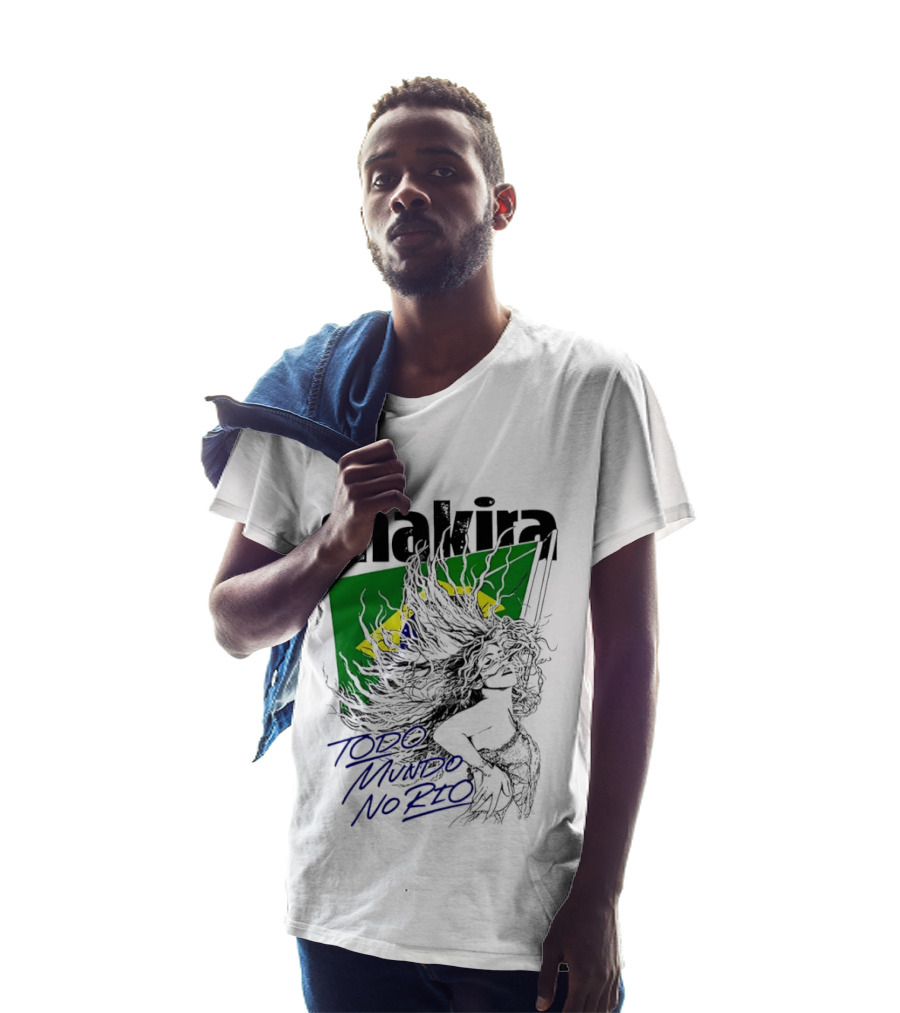 Shakira Todo Mundo No Rio Brazil Flag T-Shirt