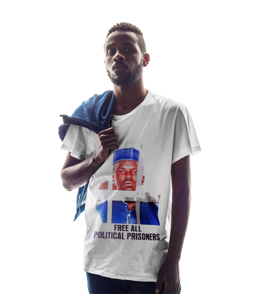 Free All Political Prisoners Protest Activism Painting Blue Beret T-Shirt