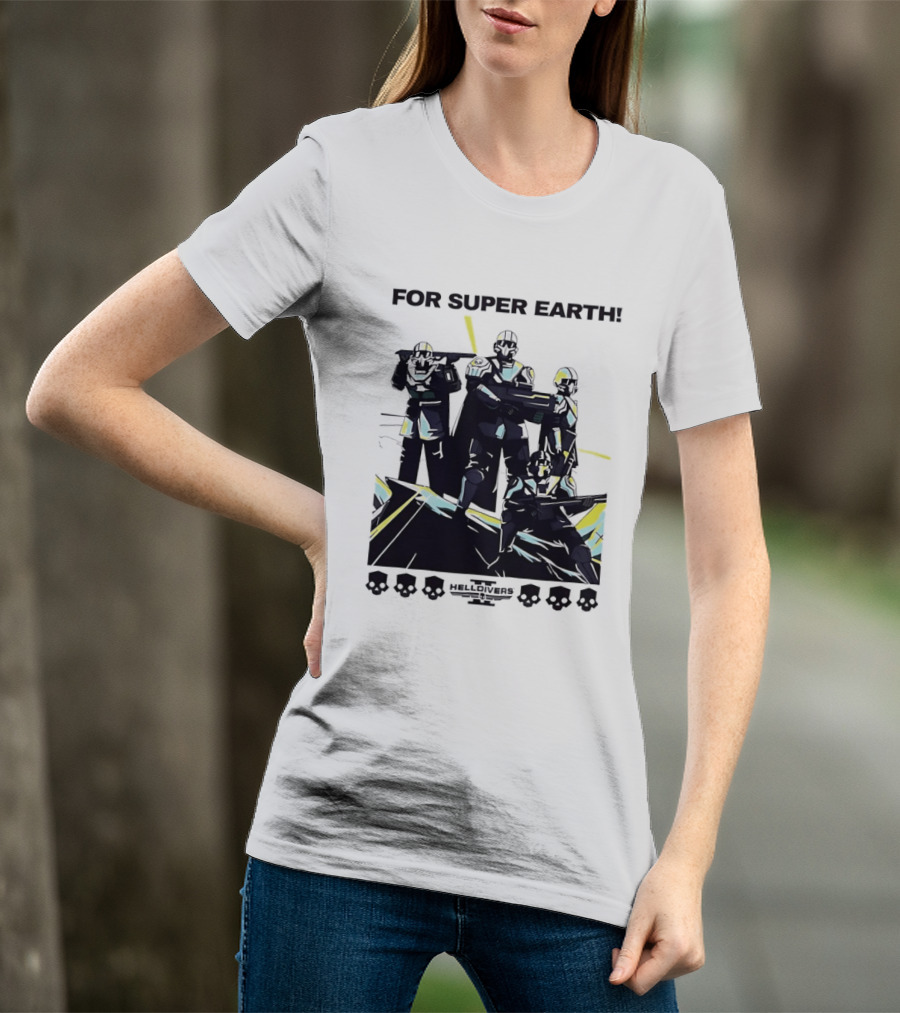 Helldivers II For Super Earth Video Game Soldiers T-Shirt