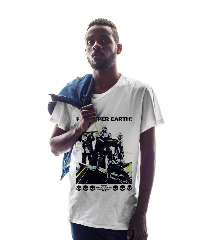 Helldivers II For Super Earth Video Game Soldiers T-Shirt